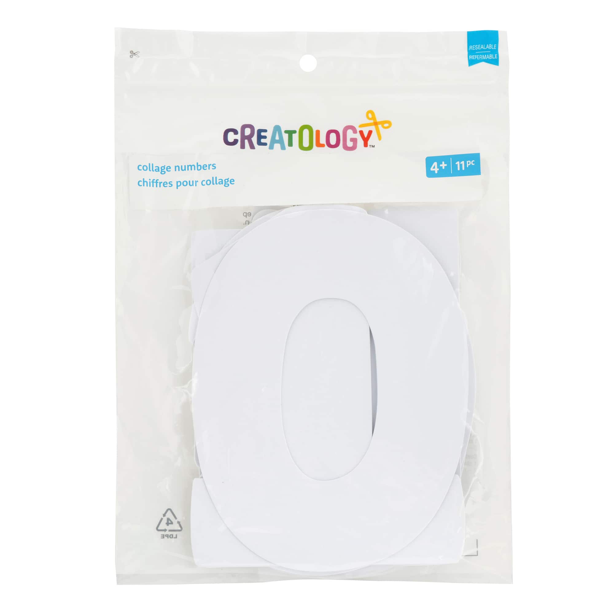 7" White Paper Collage Numbers by Creatology™